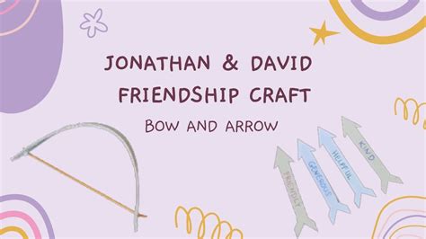 David and Jonathan Friendship Craft: Bow and Arrow en 2024