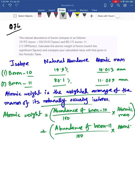 SOLVED:1. Naturally occurring element Boron (B) with atomic number 5,is ...