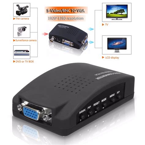 BNC S Video VGA to Laptop Computer PC VGA Monitor Converter Adapter Box ...