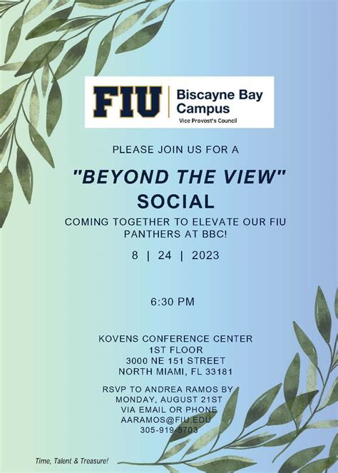 FIU Biscayne Bay Campus "Beyond the View Social" - North Miami Chamber ...