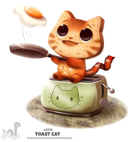 Daily Painting 1714# Toast Cat by Cryptid-Creations on DeviantArt