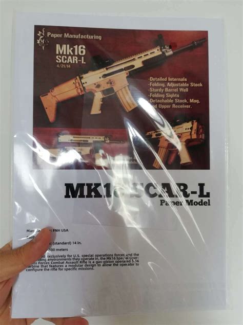 New DIY 1/1 Scale FN Scar-L MK16 Assault Rifle Gun 3D Paper Model Puzzle Kit | eBay