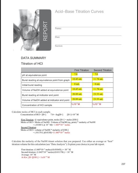 Solved Can you calculate the moles of HCl in each sample? I | Chegg.com