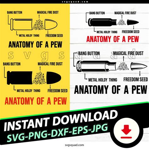 Anatomy of AR 15 Fast Pew Pewer SVG PNG, Eps, Dxf, Jpeg, Digital Files ...