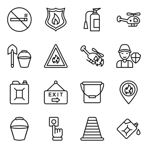 Wildfire Line Vector Icons 16436686 Vector Art at Vecteezy