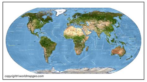 World Map Physical in Blank, Printable, and Labeled PDF