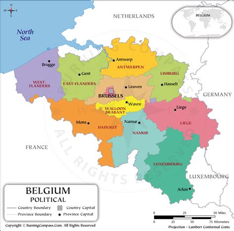 Belgium Province Map, Belgium Political Map