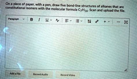 SOLVED: On a piece of paper, with a pen, draw five bond-line structures of constitutional ...