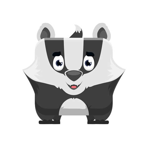 Skunk emoji, kawaii animal or square face emoticon 19482304 Vector Art at Vecteezy