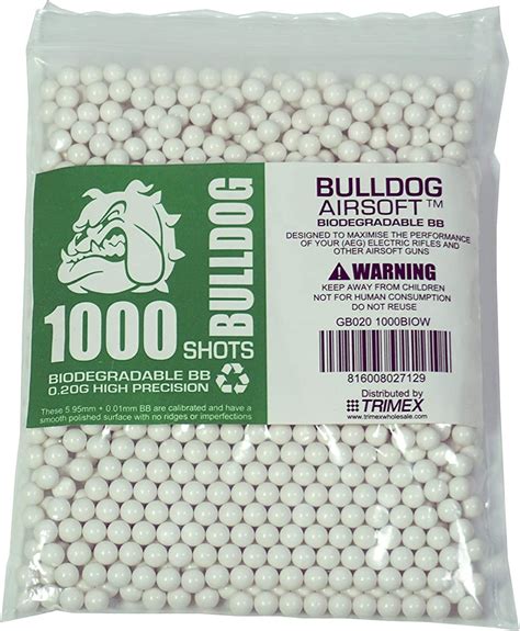 Bulldog Airsoft 0.20g Biodegradable 6mm White Pellets - 1000 Pack | Pro ...