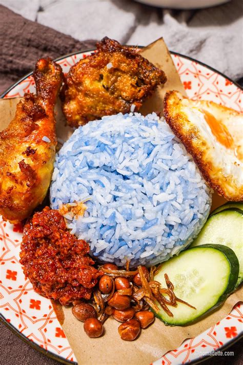 Butterfly Blue Pea Nasi Lemak | Blue Coconut Rice - Nomadette Asian ...