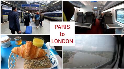 Eurostar Paris to London via underwater tunnel, First Class train trip ...