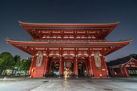 Hozomon gate at night. Senso-ji Temple. Tokyo, Japan Photograph by Manuel Ascanio - Pixels