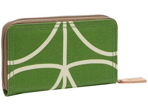 Orla kiely Matt Laminated Giant Linear Stem Print Big Zip Wallet in Green | Lyst