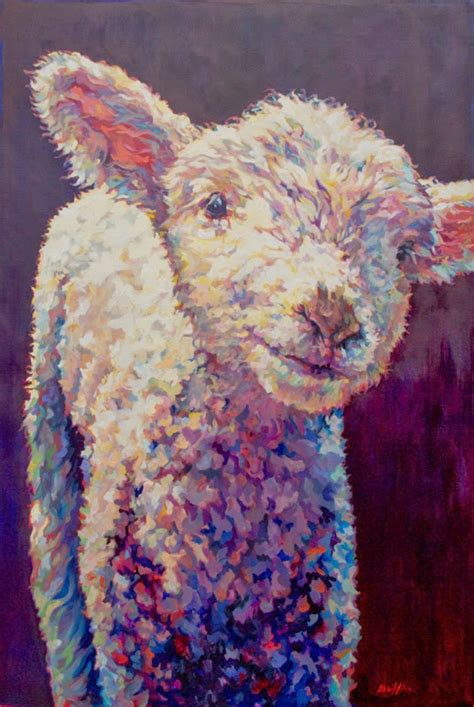 Daily Painters Abstract Gallery: Colorful Contemporary Lamb Art, Sheep Painting Farm Animal ...