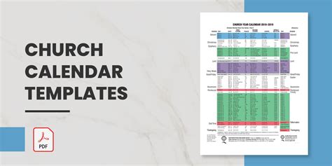 12+ Church Calendar Templates in PDF | DOC