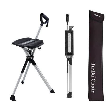 STEP2GOLD Ta-Da Chair Series 2, Portable Trekking Hiking Pole, Folding Walking Stick with Seat ...