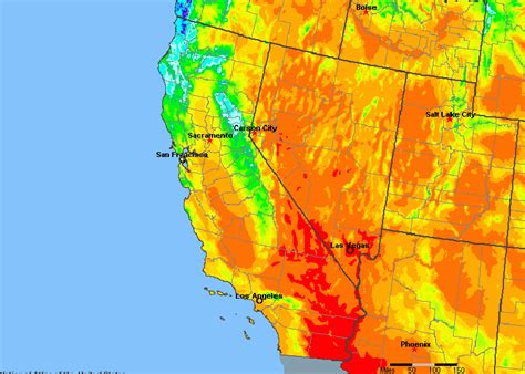 California, United States Average Annual Yearly Climate for Rainfall ...