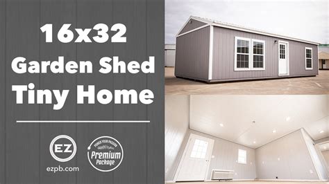 16x32 Side Garden Shed with Premium Package and Tiny Home Floor Plan ...