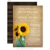 Rustic Sunflowers Mason Jar Country Wedding Invitations - Print Creek Studio Inc