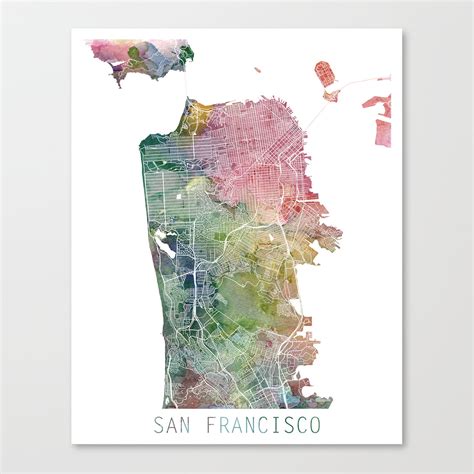 San Francisco Map Art Print San Francisco Street Map Art - Etsy