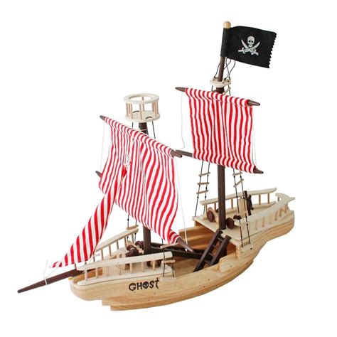 2019 New Pirate Ship Model Building Blocks Large Wooden Pirate Ship Toy ...