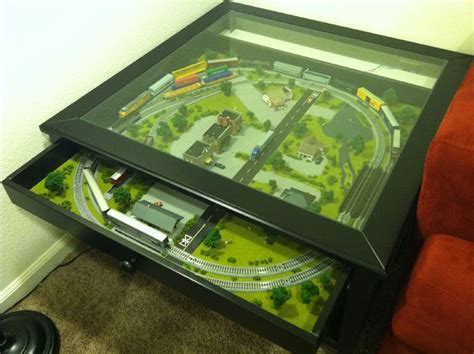 Coffee Table Train Set - IKEA Hackers | N scale model trains, Model train table, Model train sets