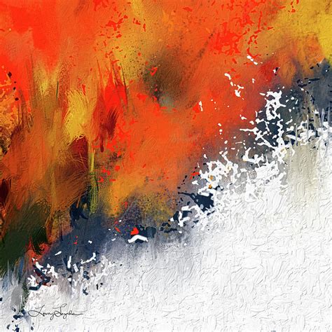 Splashes At Sunset - Orange Abstract art Painting by Lourry Legarde ...