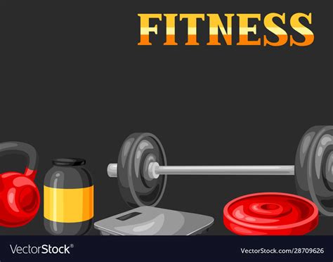 Background with fitness equipment Royalty Free Vector Image