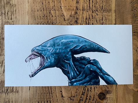 Prometheus Deacon Xenomorph original painting | Etsy