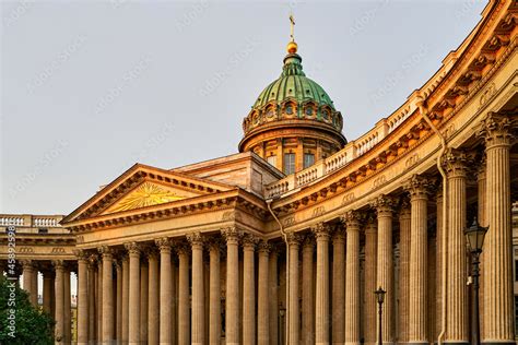 Facade of Kazan Cathedral (Cathedral of the Kazan Icon of the Mother of God) is one of the ...