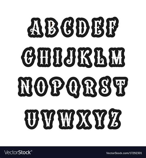 Set of victorian style alphabet letters font Vector Image