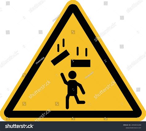 Warning Falling Objects Icon On White Stock Vector (Royalty Free ...