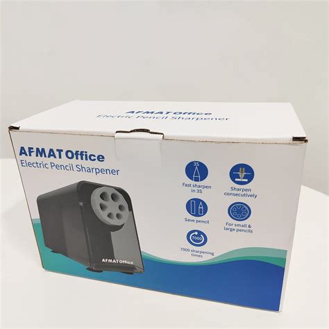 AFMAT Office Electric Pencil Sharpener Heavy Duty, 6 Holes Auto Stop E