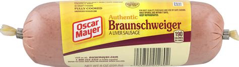 Oscar Mayer Authentic Braunschweiger Liver Sausage Oscar Mayer ...