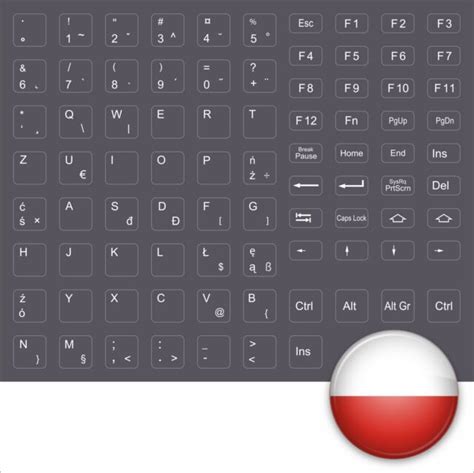 Polish Keyboard Stickers Keystick Dark Grey Polish Poland | eBay