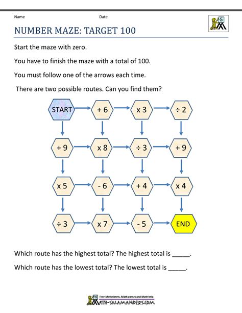 5th Grade Math Puzzles