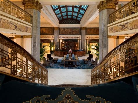 an ornately decorated lobby in a hotel