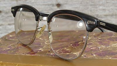 vintage Shuron Wood Grain Clubmaster Eyeglasses, glasses 6 1/4 | Vintage eye glasses, Men's ...