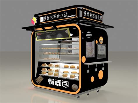 Outdoor food booth with bakery display kiosk design for sale