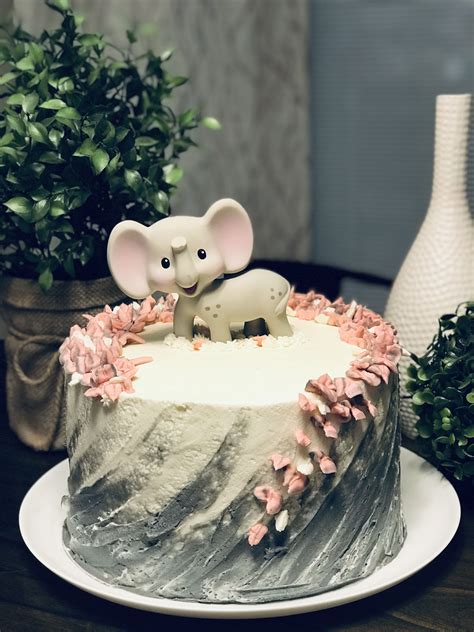 Baby girl elephant cake | Cake, Elephant cakes, Desserts