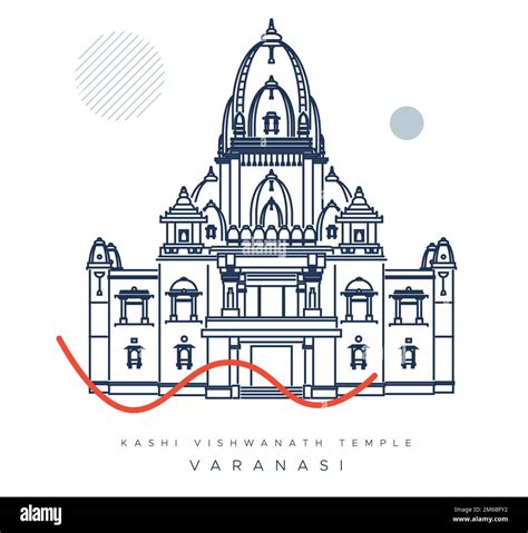 Varanasi City - Kashi Vishwanath Temple - Icon Illustration as EPS 10 File Stock Vector Image ...