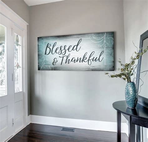 Christian Wall Art: Blessed & Thankful (Wood Frame Ready To Hang ...