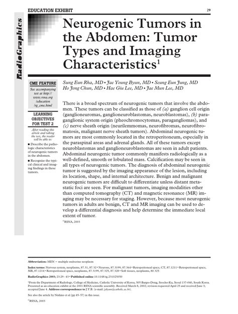 (PDF) Neurogenic Tumors in the Abdomen: Tumor Types and Imaging ...