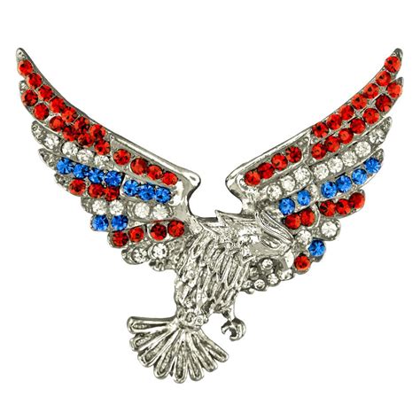 PinMart - Rhinestone American Flag Patriotic Eagle Lapel Pin - Walmart.com - Walmart.com