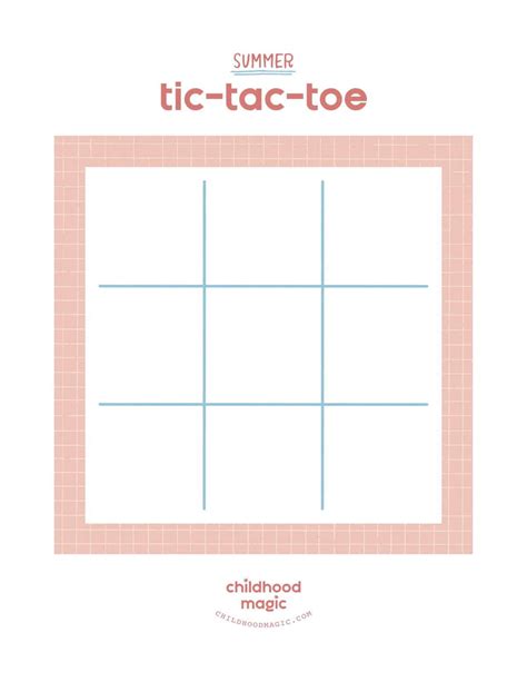 Summer Tic-Tac-Toe - Free Printable Game for Kids - Childhood Magic