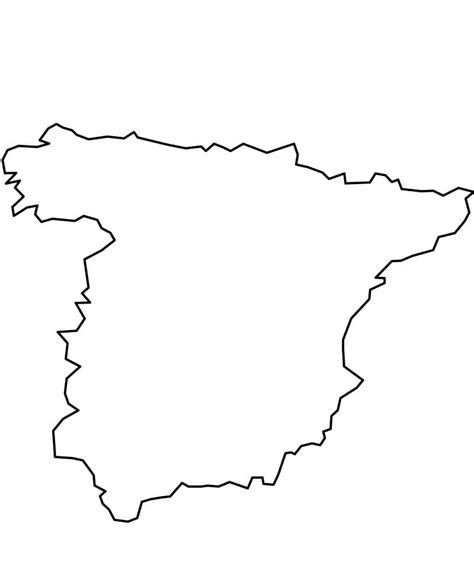 Outline Map Of Spain With Cities