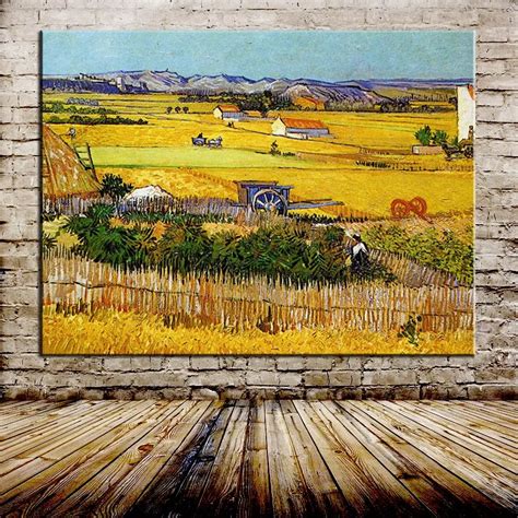 Handmade The Harvest (Wheatfields) Reproduction Vincent Van Gogh Oil ...