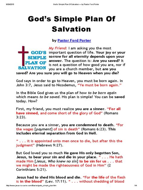 Simple Plan Of Salvation Printable - Printable Word Searches