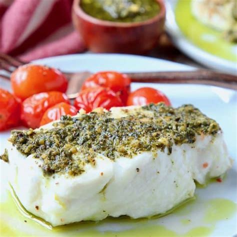 Easy Baked Chilean Sea Bass with Pesto - WhitneyBond.com